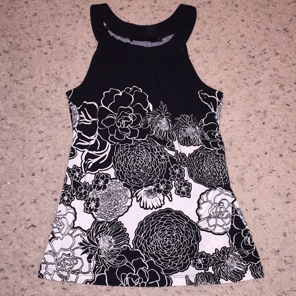 The Limited Black White Floral Halter Top Elegant Women’s XS Y2K